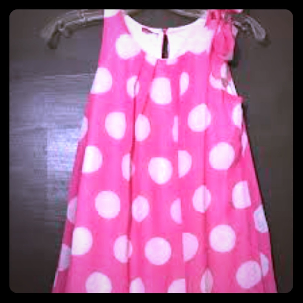 Formal Pink with white polka dots dress